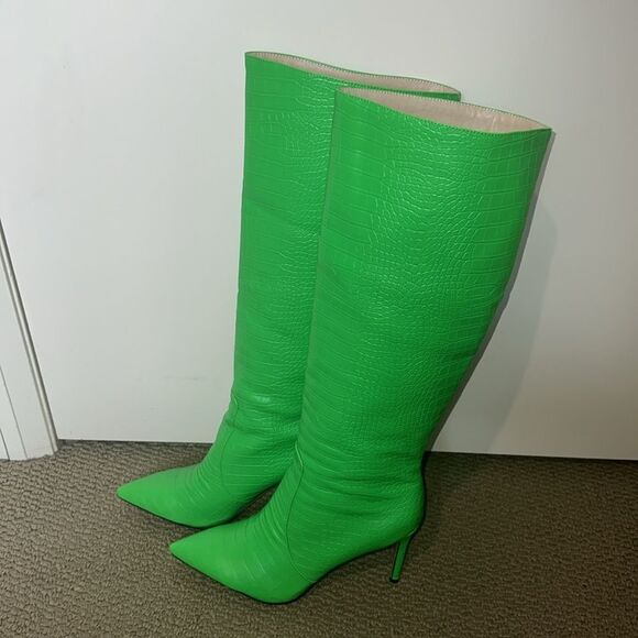 Green Over-the-Knee Women's Boots - Picture 2 of 4